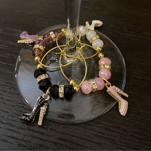 Set of 4 Stiletto Wine Charms-New